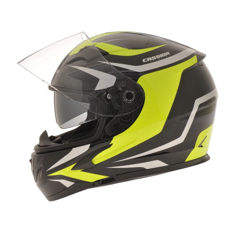 Cassida Integral 2.0 motorkerékpár sisak fekete-szürke-fluo sárga