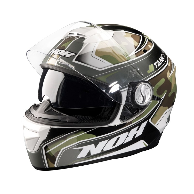Integrált motorkerékpár sisak NOX N301 Tank zöld akció kiárusítás