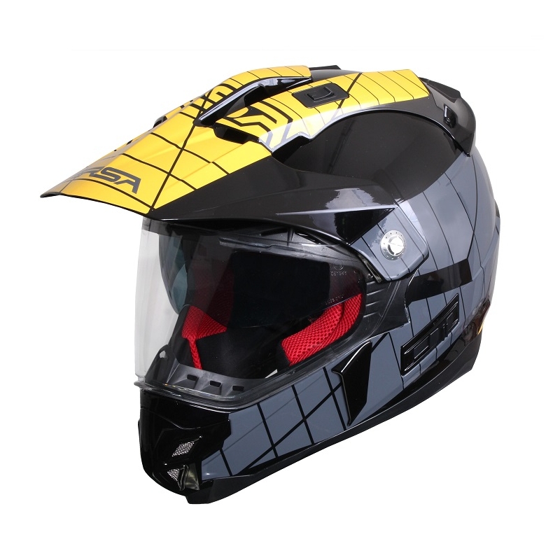 Enduro sisak napellenzővel RSA MX-01 fekete/szürke/sárga akció kiárusítás
