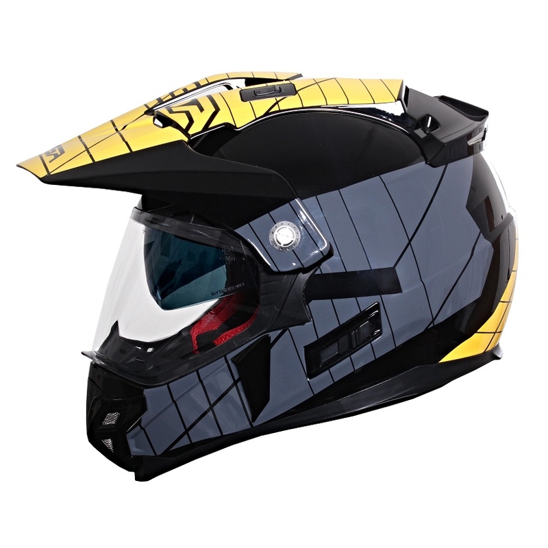 Enduro sisak napellenzővel RSA MX-01 fekete/szürke/sárga akció kiárusítás