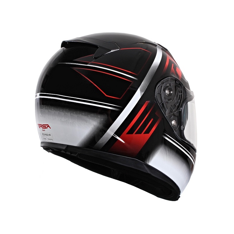 Motorkerékpár sisak RSA SR-01 fekete-piros-fehér akció kiárusítás