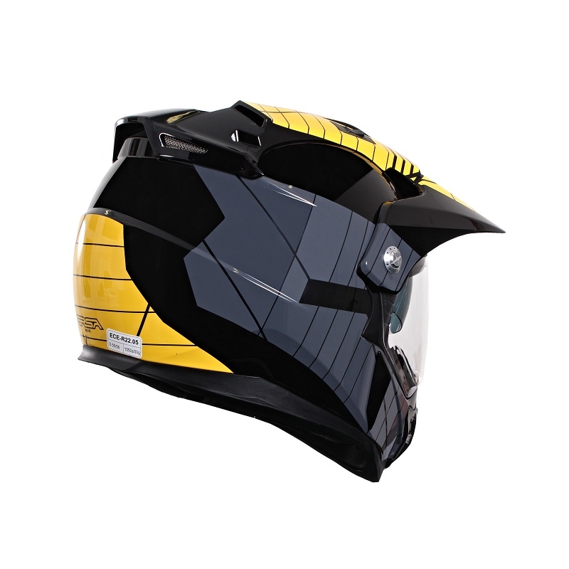 Enduro sisak napellenzővel RSA MX-01 fekete/szürke/sárga akció kiárusítás