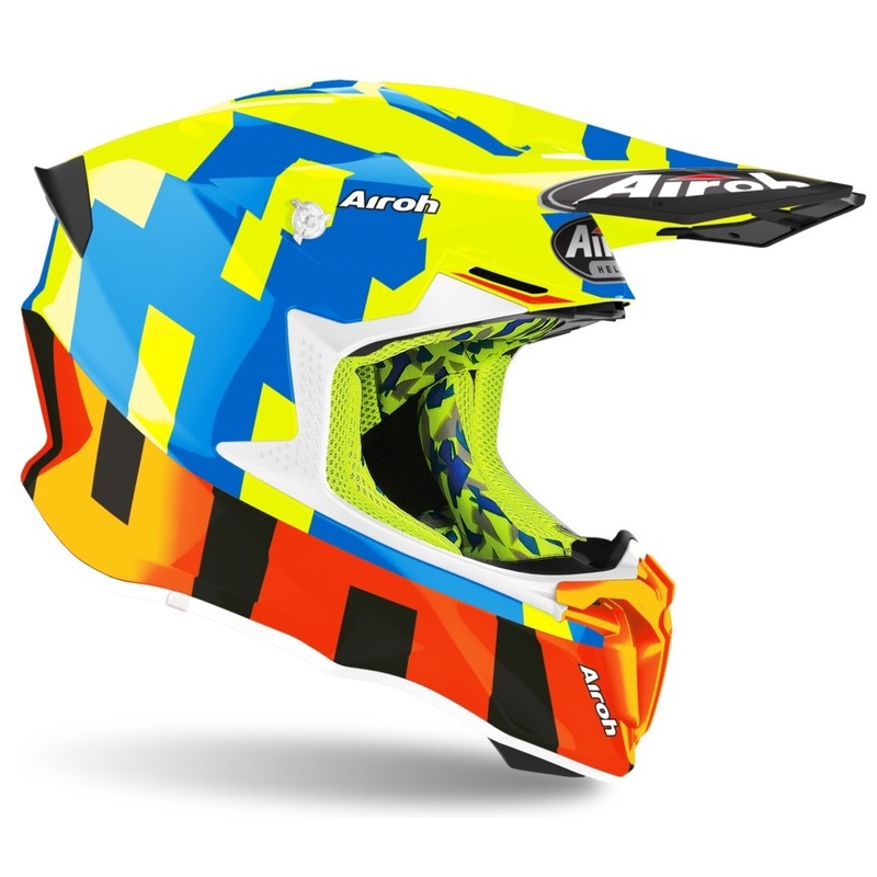 Motocross sisak Airoh Twist 2.0 Keret piros-kék-fluo sárga