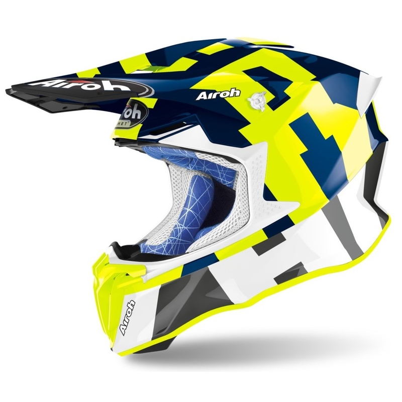 Motocross Sisak Airoh Twist 2.0 Keret kék-fehér-fluo sárga