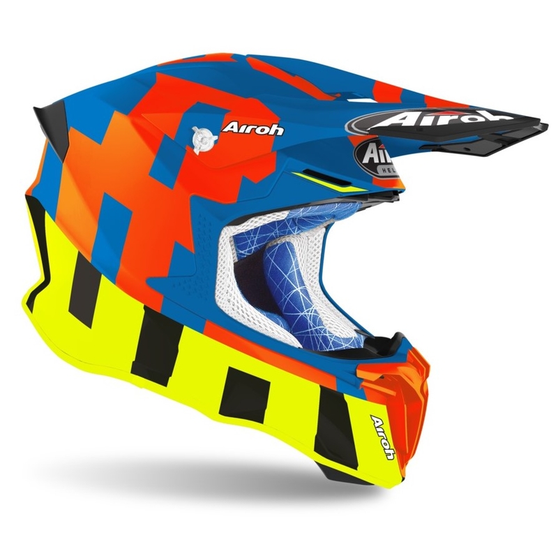 Motocross Sisak Airoh Twist 2.0 Keret kék-narancs-fluo sárga