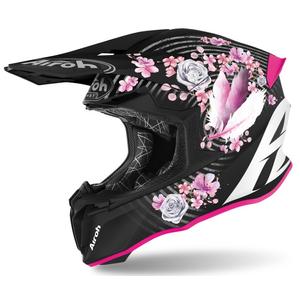 Motocross sisak Airoh Twist Mad fekete-rózsaszín