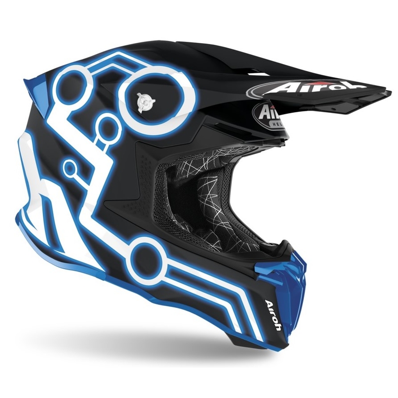 Motocross sisak Airoh Twist Neon fekete-kék