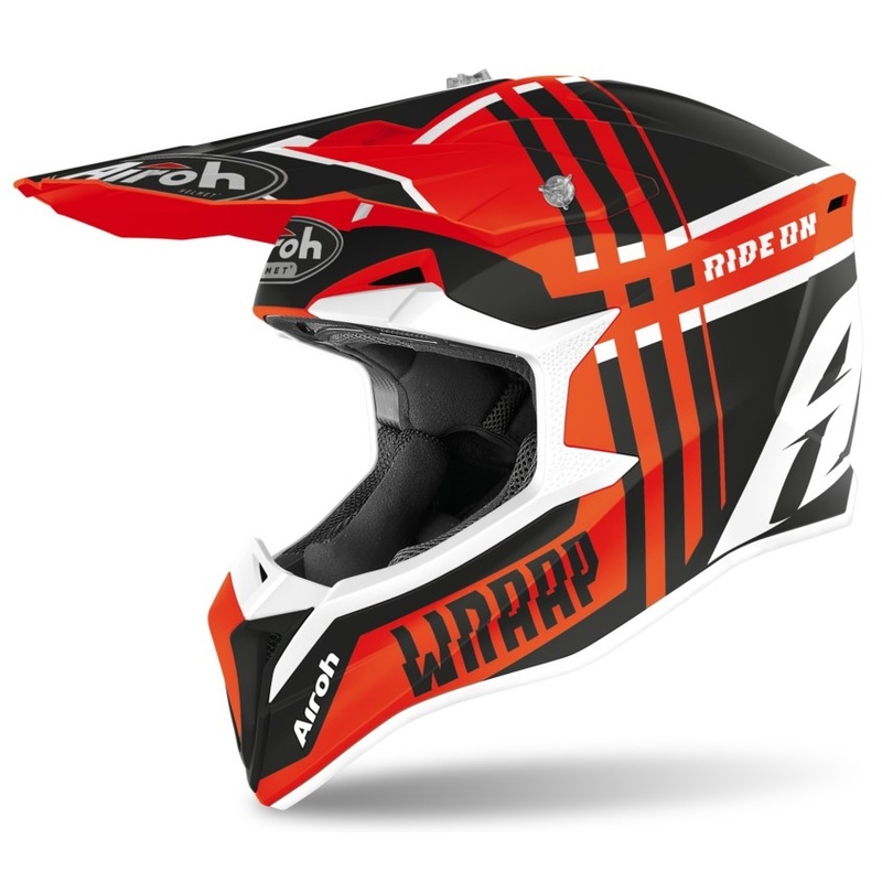 Airoh Wraap törött Motocross sisak fekete-narancssárga