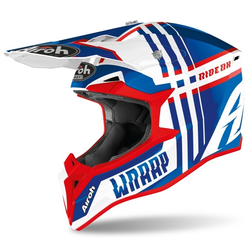 Airoh Wraap Törött Motocross sisak törött kék-fehér-piros