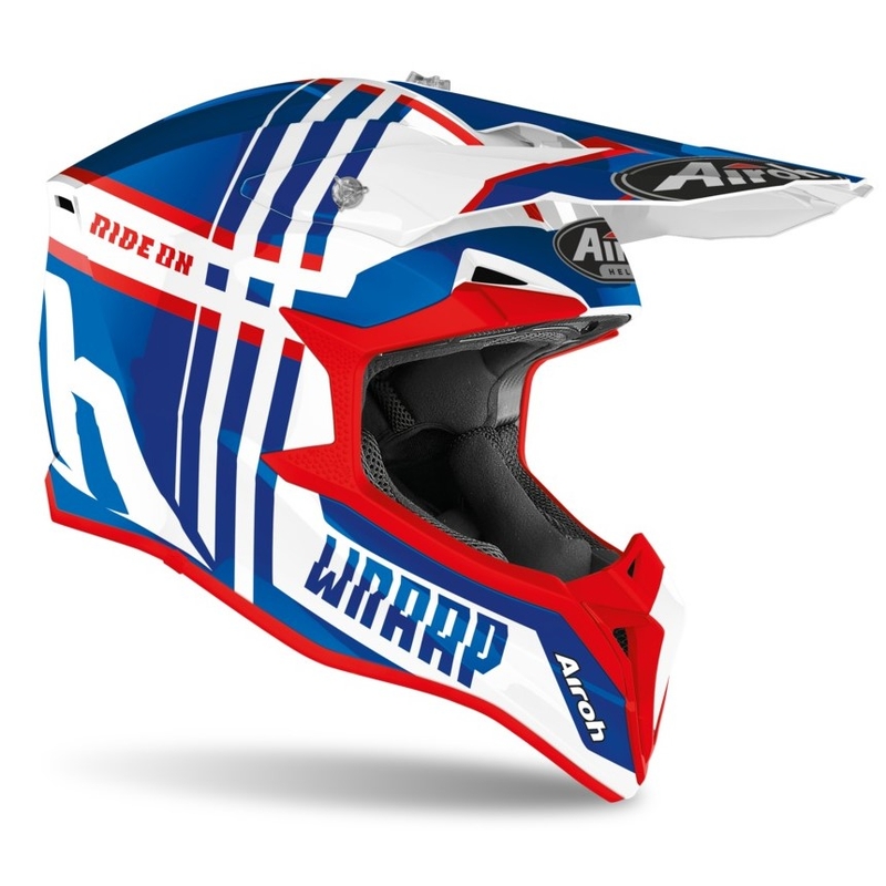 Airoh Wraap Törött Motocross sisak törött kék-fehér-piros