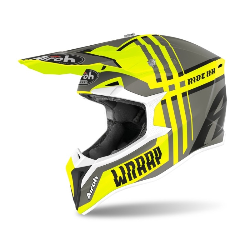 Airoh Wraap Törött Motocross sisak sárga-szürke