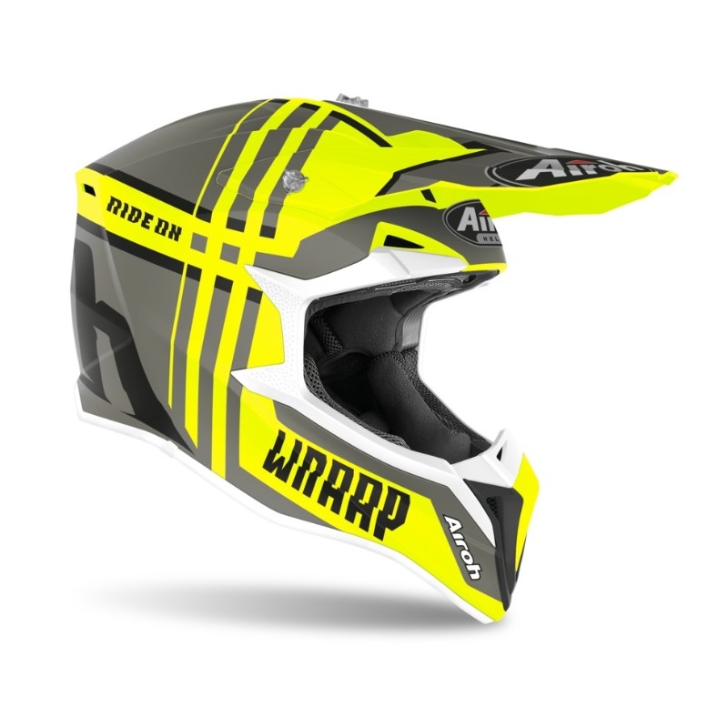 Airoh Wraap Törött Motocross sisak sárga-szürke