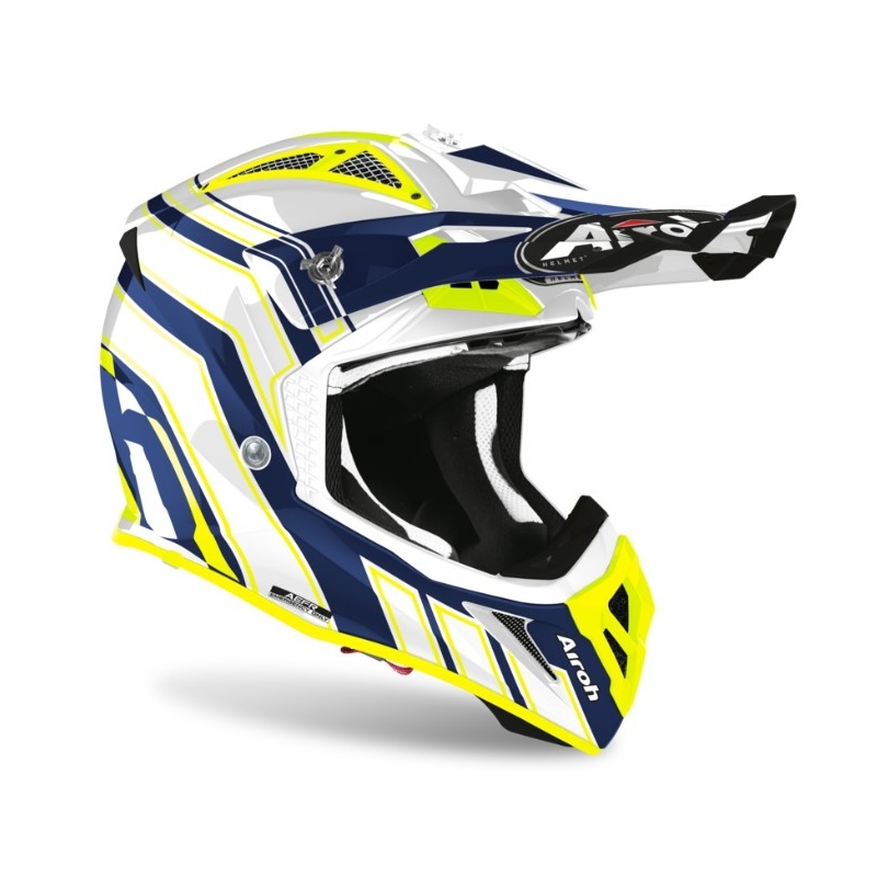 Motocross Sisak Airoh Aviator Ász Art Kék-Fehér-Fluo Sárga 2021