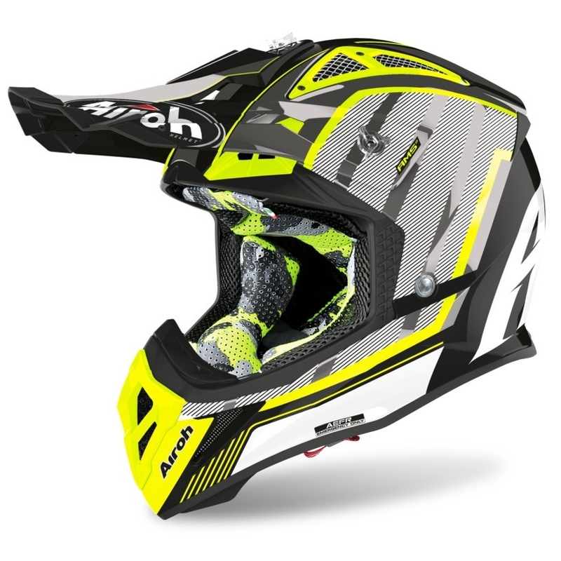 Motocross Sisak Airoh Aviator Glow 2.3 AMS2 sárga-fekete-szürke