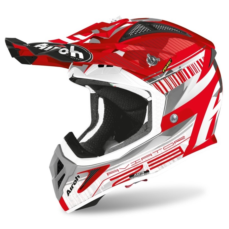 Motocross sisak Airoh Aviator Novak 2.3 AMSS vörös-szürke