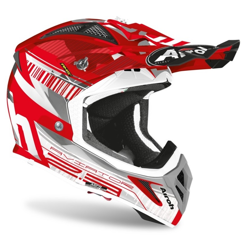 Motocross sisak Airoh Aviator Novak 2.3 AMSS vörös-szürke