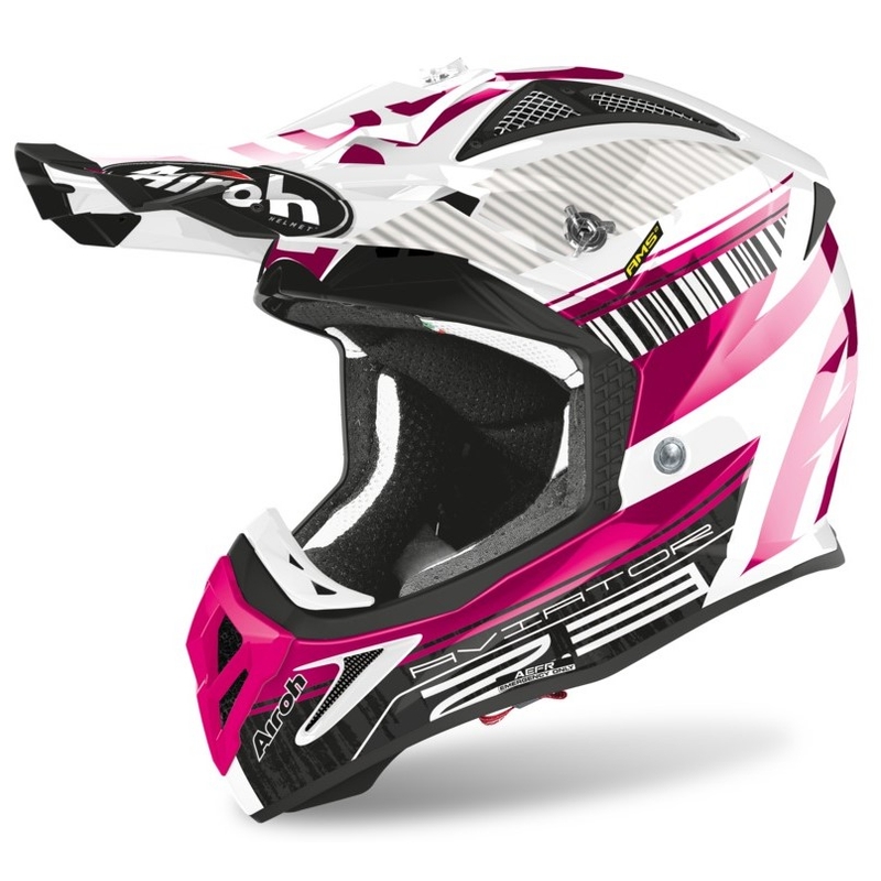 Motocross Sisak Airoh Aviator Novak 2.3 AMSS rózsaszín- fekete