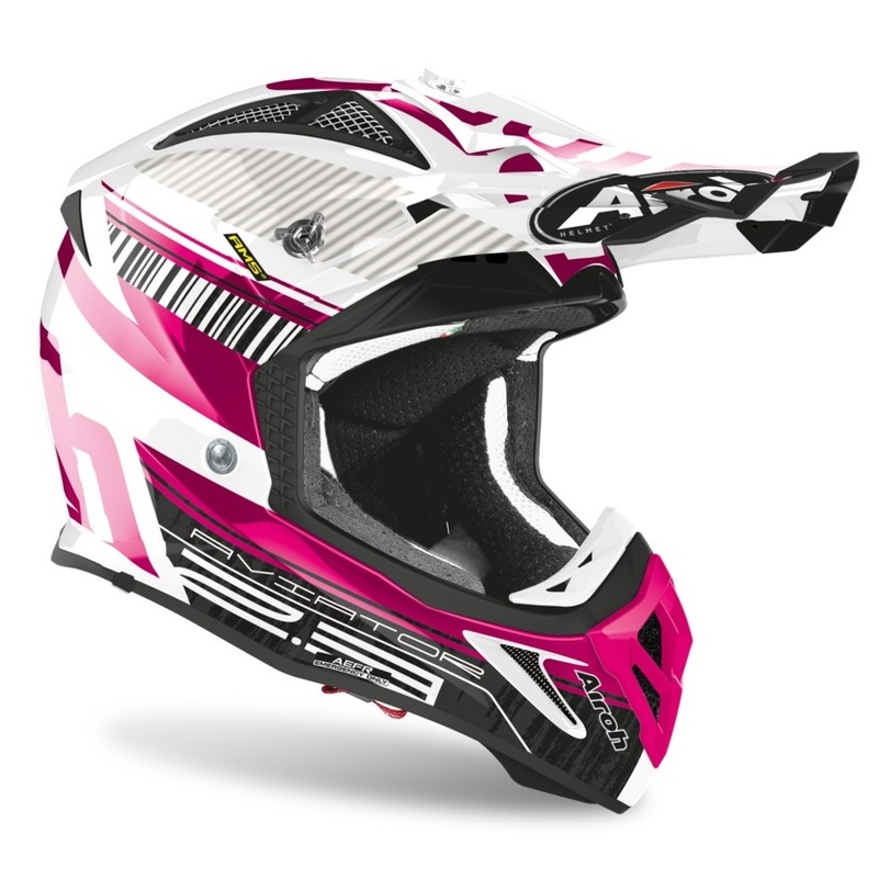 Motocross Sisak Airoh Aviator Novak 2.3 AMSS rózsaszín- fekete