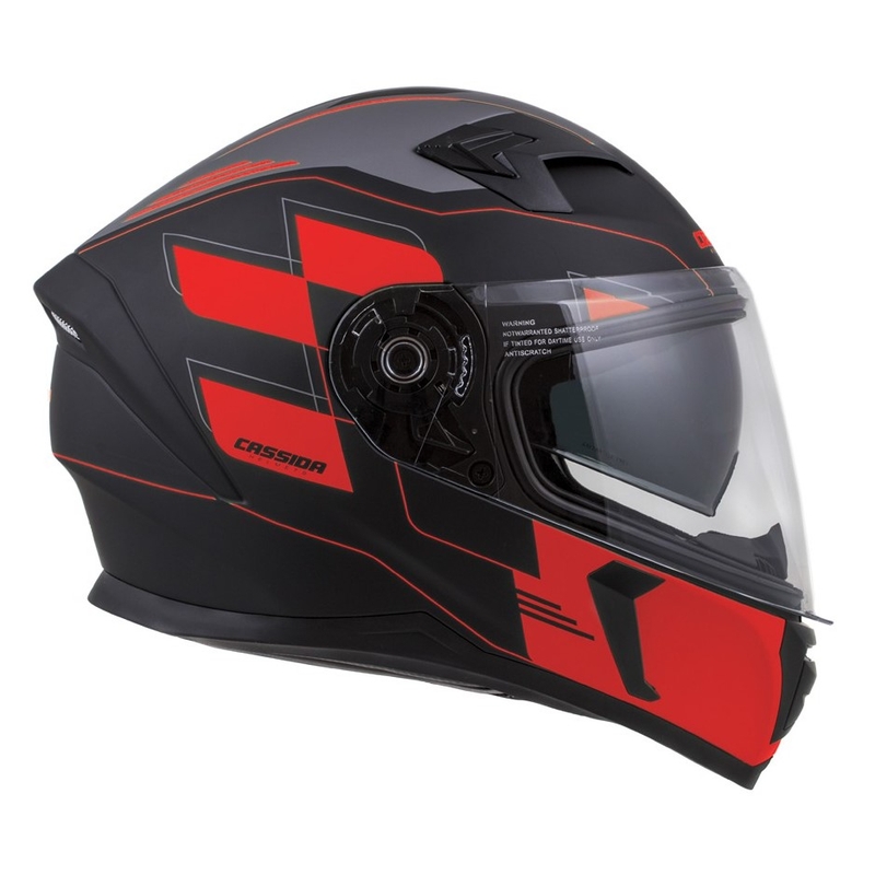 Zárt sisak Cassida Integral 3.0 RoxoR fekete-szürke-neon piros