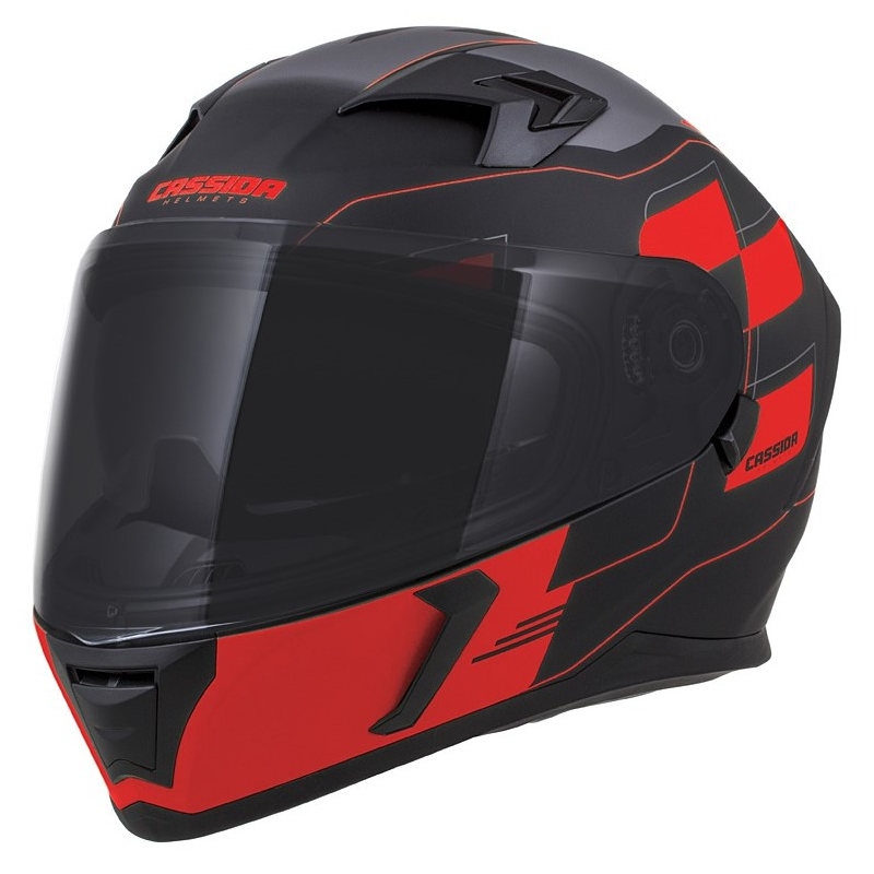Zárt sisak Cassida Integral 3.0 RoxoR fekete-szürke-neon piros