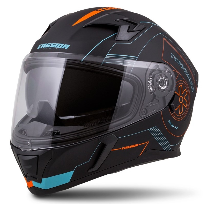 Integrált sisak Cassida Integral 3.0 Turbohead fekete-narancssárga-kék kiárusítás