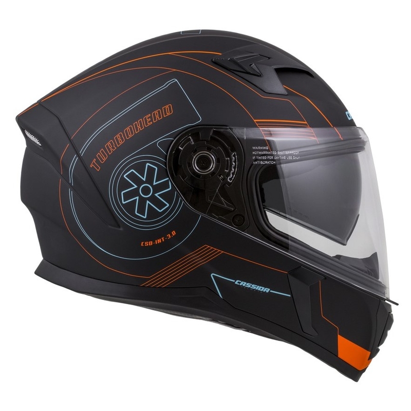 Integrált sisak Cassida Integral 3.0 Turbohead fekete-narancssárga-kék kiárusítás