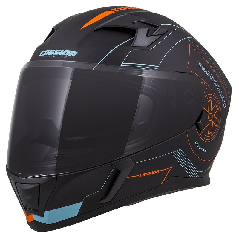 Integrált sisak Cassida Integral 3.0 Turbohead fekete-narancssárga-kék kiárusítás