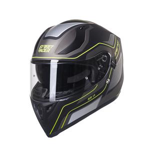 Integrált motoros sisak Street Racer SR I1 fekete-szürke fluo sárga - II. osztály