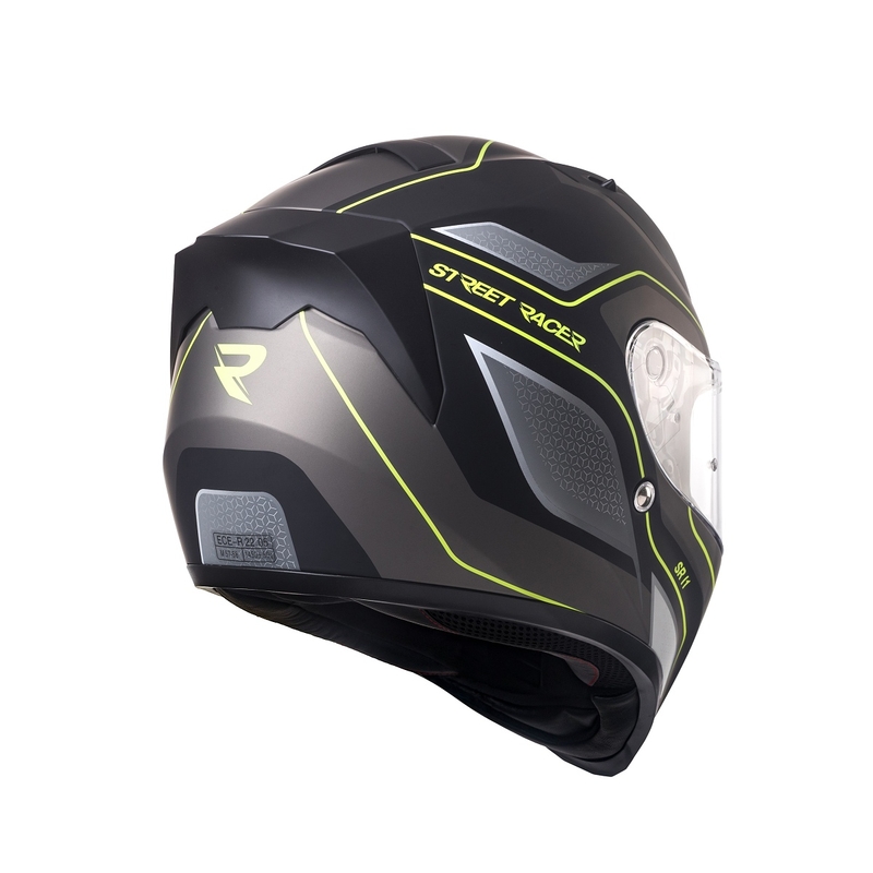 Integrált motoros sisak Street Racer SR I1 fekete-szürke fluo sárga - II. osztály