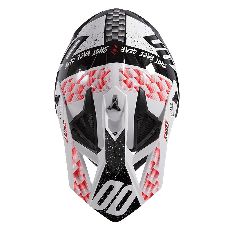 Shot Lite Rush Motocross sisak fekete-fehér-piros