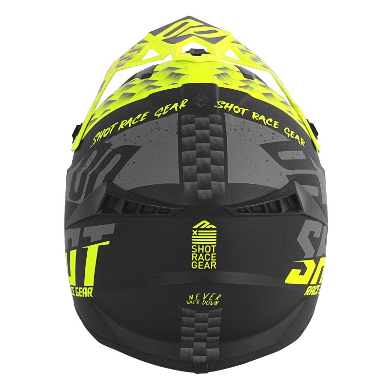 Motocross sisak Shot Lite Rush fekete-szürke-fluo sárga