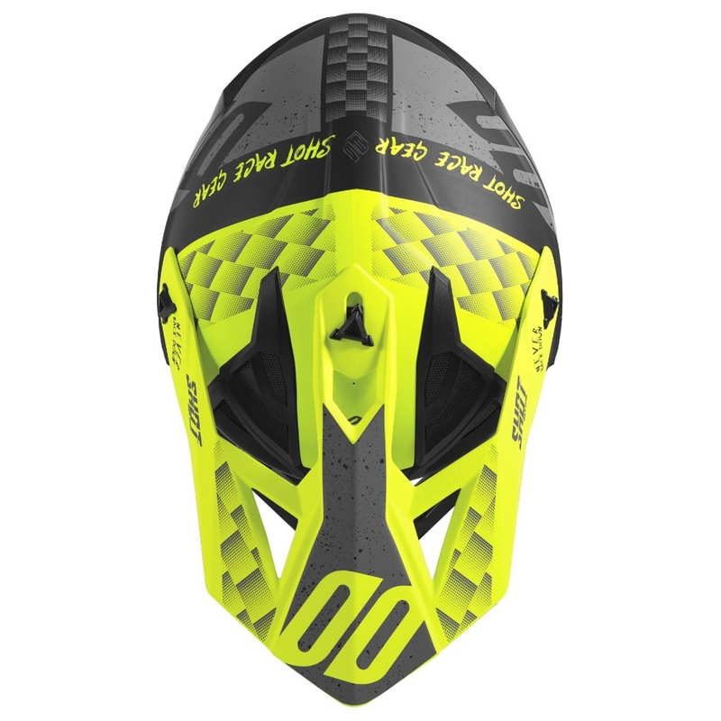 Motocross sisak Shot Lite Rush fekete-szürke-fluo sárga