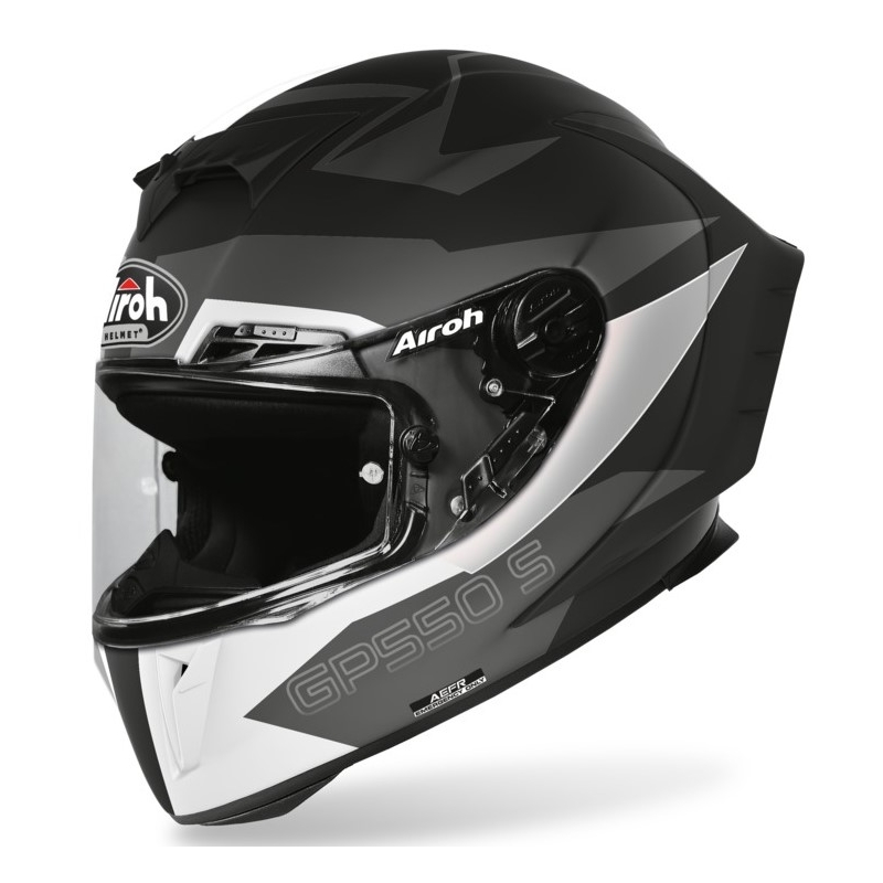 Integrált sisak Airoh GP 550S Vector fekete-fehér-ezüst