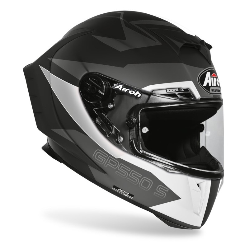 Integrált sisak Airoh GP 550S Vector fekete-fehér-ezüst