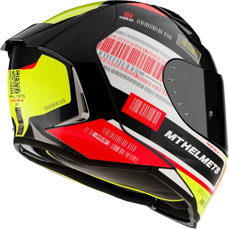Integrált motoros sisak MT Revenge 2 RS fekete-fehér-sárga-piros