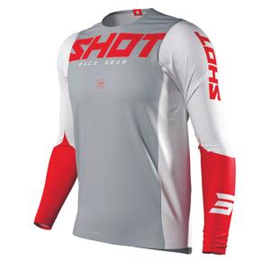 Lövés Aerolit légáramlás Motocross Jersey Szürke-fehér-piros kiárusítás