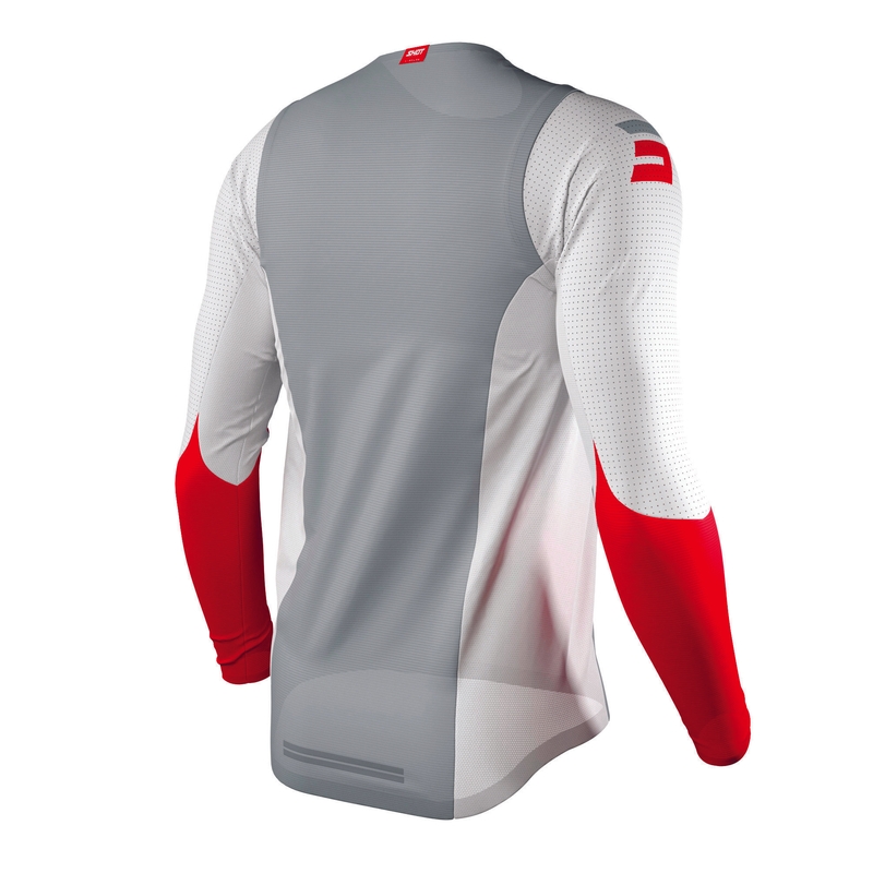 Lövés Aerolit légáramlás Motocross Jersey Szürke-fehér-piros kiárusítás