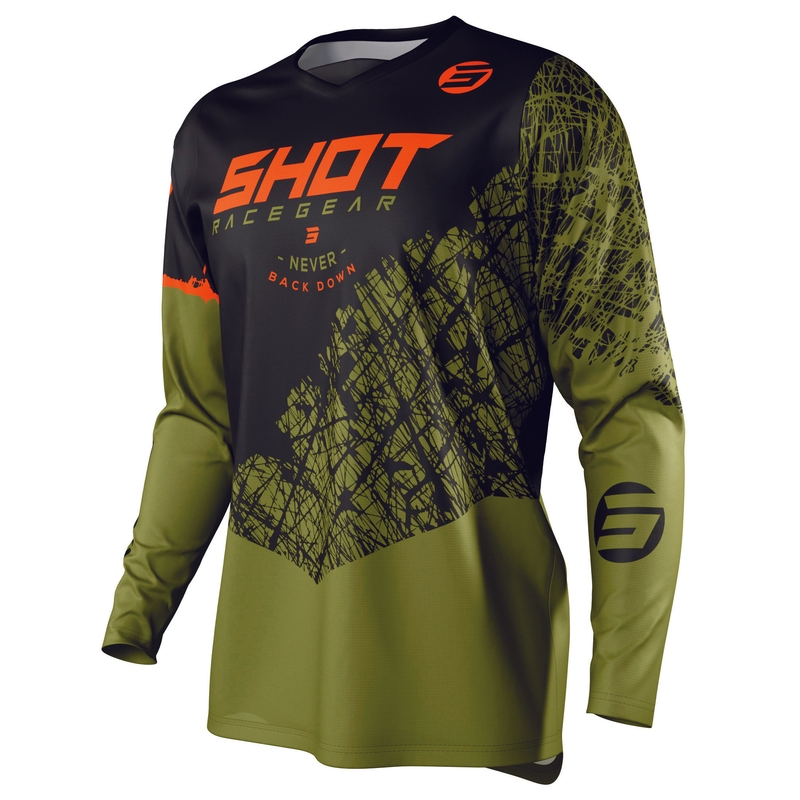 Motocross mez Shot Devo Storm fekete-khaki zöld