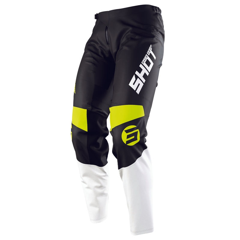Gyerekek Motocross nadrág lőtt Devo Storm fekete-fehér-fluo sárga akció kiárusítás