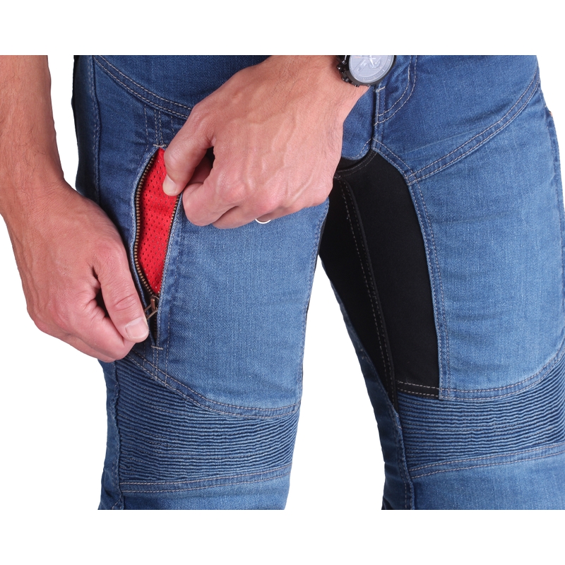 Street Racer Stretch II CE Rövidített motoros farmer  kék