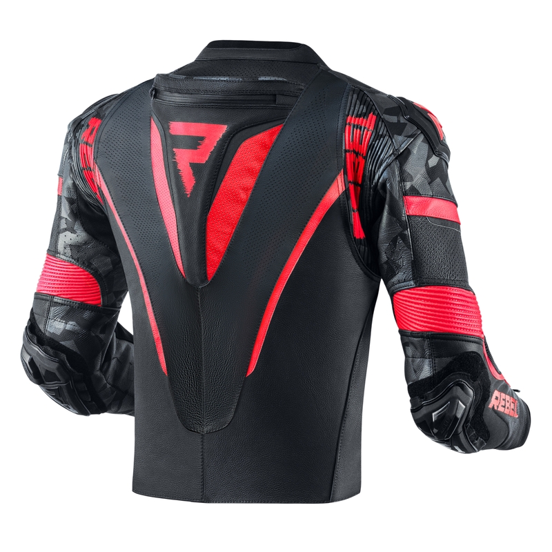 Rebelhorn Rebel motoros kabát fekete- neon piros kiárusítás
