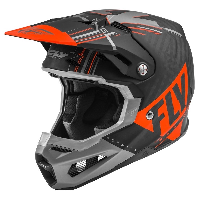 Motocross sisak FLY Racing Formula Vector fekete-szürke-narancs