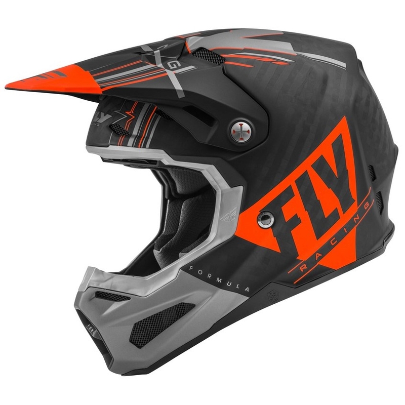 Motocross sisak FLY Racing Formula Vector fekete-szürke-narancs