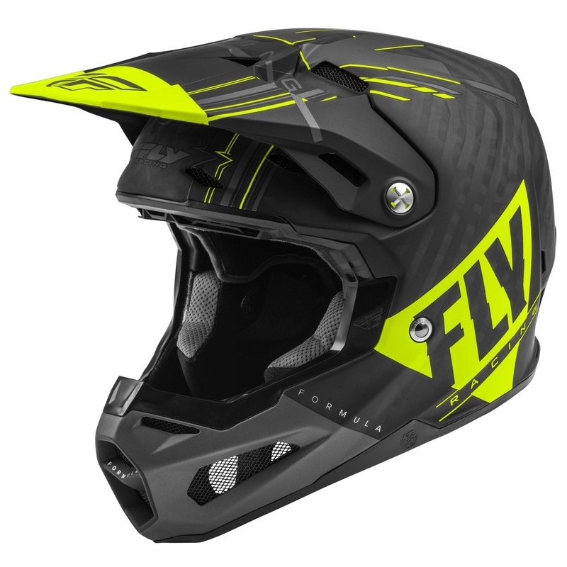 Motocross sisak FLY Racing Formula Vector fekete-szürke-fluo sárga