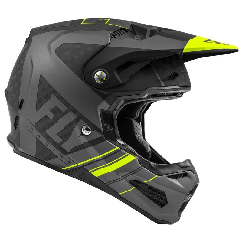 Motocross sisak FLY Racing Formula Vector fekete-szürke-fluo sárga