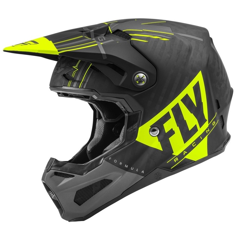 Motocross sisak FLY Racing Formula Vector fekete-szürke-fluo sárga