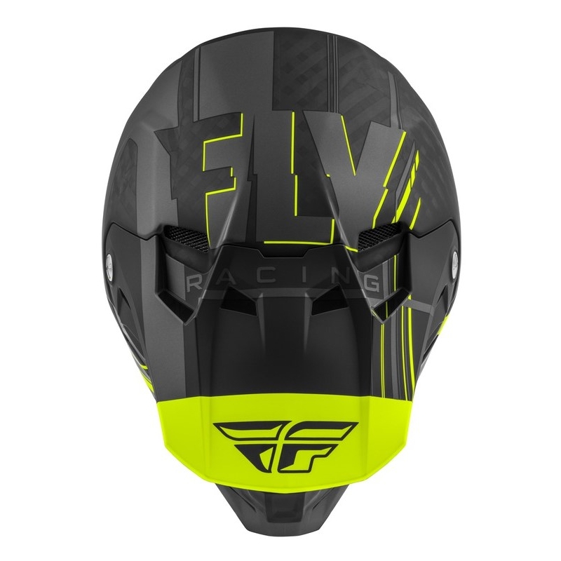 Motocross sisak FLY Racing Formula Vector fekete-szürke-fluo sárga