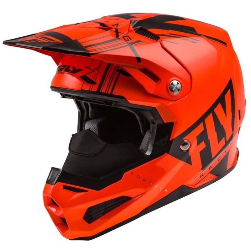 Motocross sisak FLY Racing Formula Vector fekete-fluo narancs
