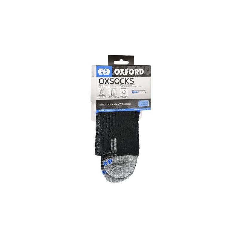 Oxford COOLMAX® funkcionális zokni szürke-fekete-kék