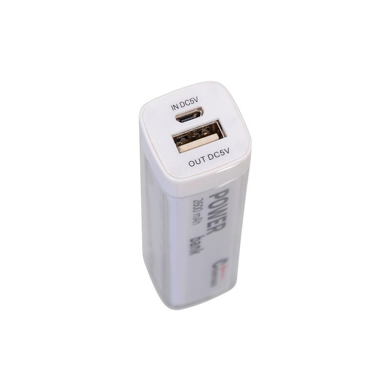 POWER BANK 2600mA fehér + 30cm kábel
